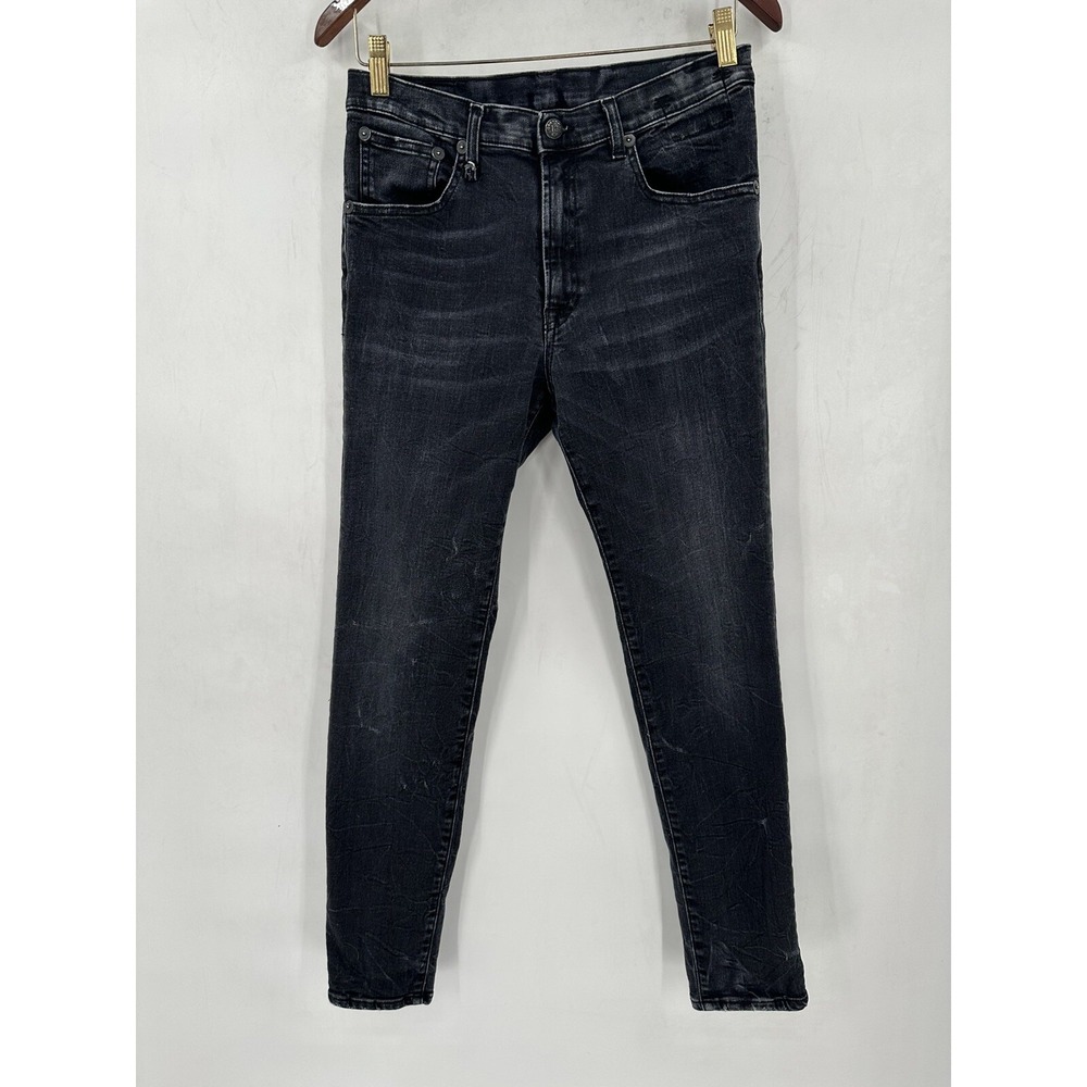 R13 High Rise Skinny Jeans Black Marble Stretch Denim Women's Sz 30 Italy